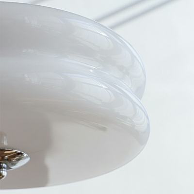 1 Light Ceiling Lamp Nordic Style Drum Shape Metal Flush Chandelier Lighting
