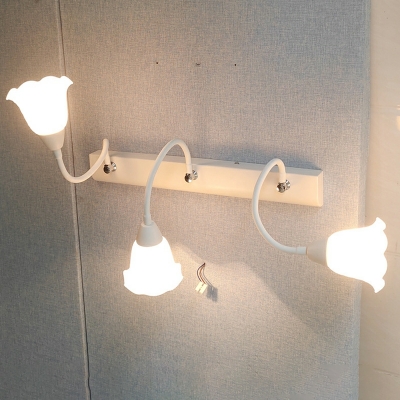 American Retro Minimalist Glass Sconce Wall Light for Bathroom