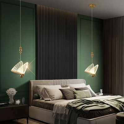 Butterfly Modern Pendant Lighting Fixtures LED for Bedroom