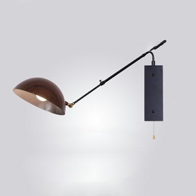 Creative Simple Extendable Wall Lamp in Wood Grain Color for Bedroom