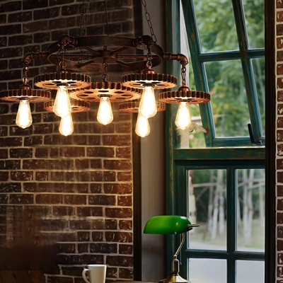 Industrial Chandelier Lighting Fixtures Black Vintage for Living Room