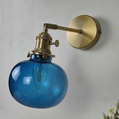 Japanese Style Creative Brass Glass Vanity Lights for Bedroom and Bathroom