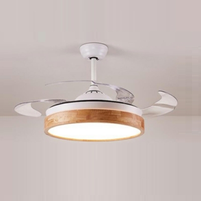 Led Minimalism Ceiling Mounted Light Fans Drum Adjustable for Living Room