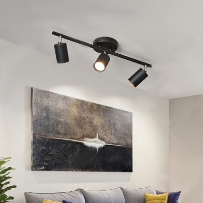 Metal LED Semi Flush Mount Ceiling Fixture Basic Modern for Living Room