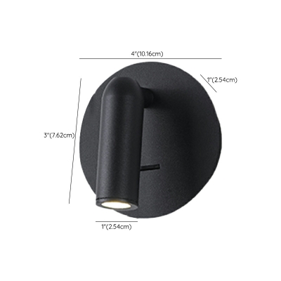 Minimalism 1 Light Round LED Wall Mount Light Fixture in Black and Whith for Bedroom