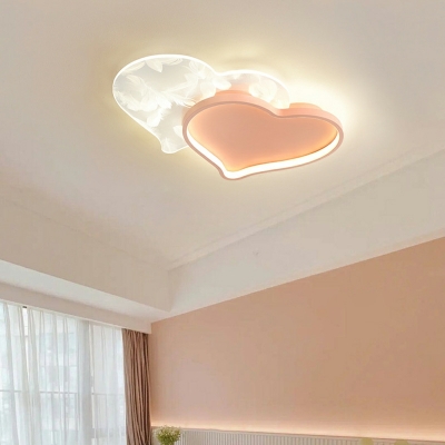 Nordic Creative Romantic LED Ceiling Light Fixture  in Pink for Bedroom