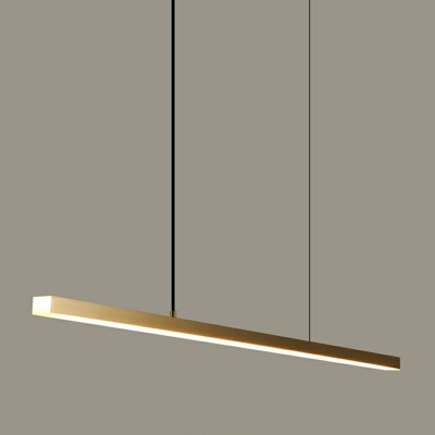 Nordic Minimalist Metal Hanging Lamp Creative Strip LED Hanging Lamp for Living Room