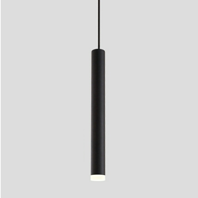 Simple LED White Light Pendant Light with Long Cylindrical Shape for Bar and Restaurant