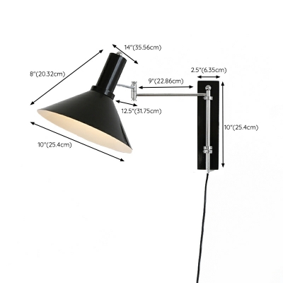 1 Light Contemporary Style Cone Shape Metal Sconce Light Fixture