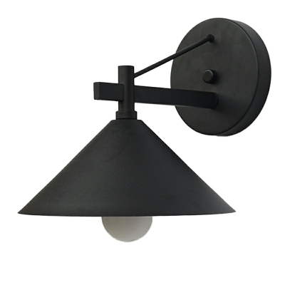 1 Light Industrial Style Cone Shape Metal Wall Mounted Lights