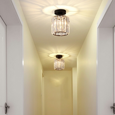 1 Light Traditional Style Cylinder Shape Metal Ceiling Flush Mount Lights
