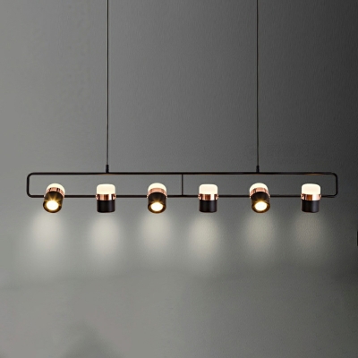 5 Lights Contemporary Style Tube Shape Metal Multi Pendant Light