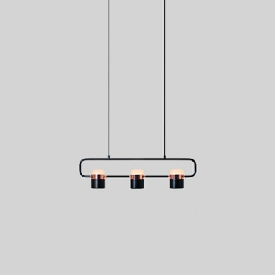 6 Light Minimalist Style Cylinder Shape Metal Island Lighting Fixtures