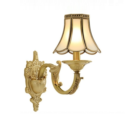 American Creative Full Copper Glass Vanity Lamp for Bedroom and Bathroom