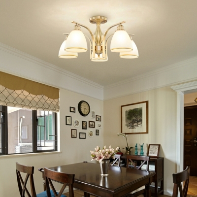 American Light Luxury Copper Glass Ceiling Lamp Bedroom and Living Room