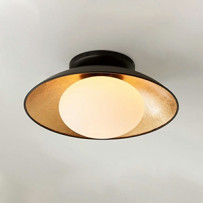 American Retro Glass Ceiling Lamp Wabi-Sabi Style Single Head Ceiling Lamp for Bedroom
