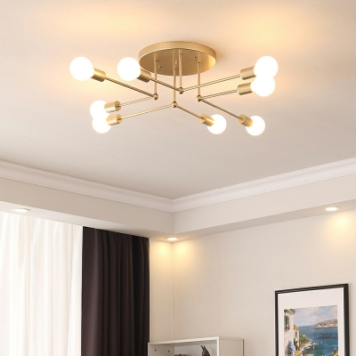 Industrial Creative Wrought Iron Multi-bulb Ceiling Lamp for Bedroom