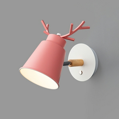 Nordic Creative Antler Wall Lamp in Macaron Color for Bedroom