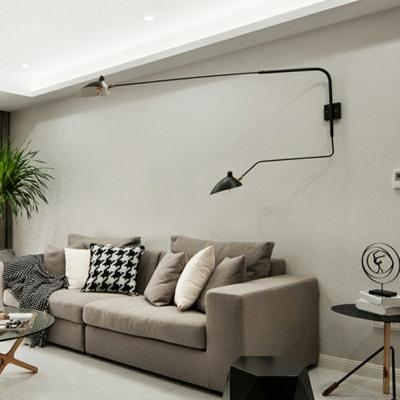 Nordic Industrial Design Long Pole Swing Arm Wall Light for Bedroom and Living Room