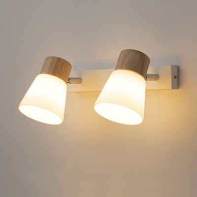 Nordic Log Wall Lamp Creative Rotatable Glass Wall Lamp for Bedroom