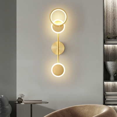 Nordic Minimalist LED Wall Lamp Creative Full Copper Wall Mount Fixture for Bedroom