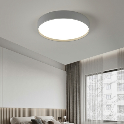 Nordic Minimalist Round Cream Style LED Ceiling Lamp for Bedroom