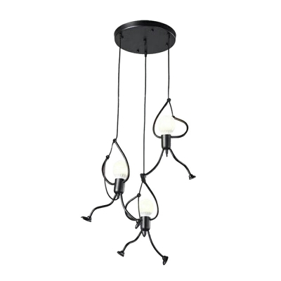 1 Light Loft Style Exposed Bulb Shape Metal Hanging Pendant Lights