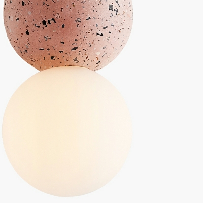 1 Light Minimalist Style Globe Shape Stone Pendant Light Fixtures