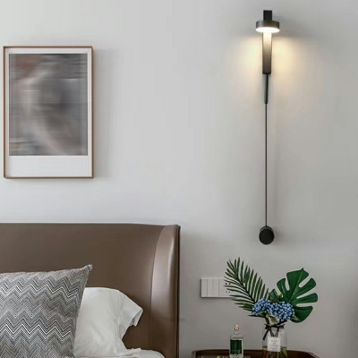 1 Light Minimalist Style Round Shape Metal Wall Sconce Lighting
