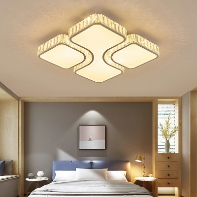 4 Light Ceiling Lamp Nordic Style Geometric Shape Metal Flush Chandelier Lighting