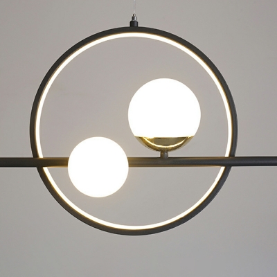 7 Light Pendant Chandelier Minimalism Style Globe Shape Metal Hanging Ceiling Lights