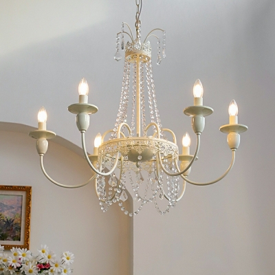 Minimalism Chandelier Pendant Light Elegant White for Living Room