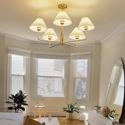 Modern Chandelier Pendant Light with White Shade for Living Room