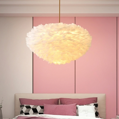 Modern Romantic Girly Feather Chandelier for Bedroom and Living Room