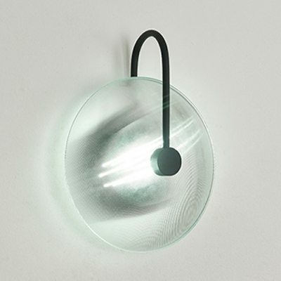 Nordic Creative Round Water Pattern Glass Wall Lamp for Bedroom and Bathroom