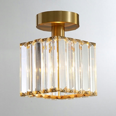 1 Light Minimalist Style Geometric Shape Metal Flush Ceiling Light Fixtures