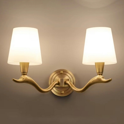 2 Light Wall Lighting Ideas Traditional Style Bell Shape Metal Sconce Lights