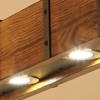 4 Light Industrial Style Rectangle Shape Metal Ceiling Pendant Light