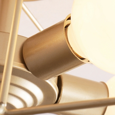 5 Lights Industrial Style Cage Shape Metal Flush Mount Ceiling Light Fixtures