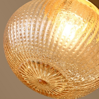 American Retro Copper Ceiling Lamp Simple Single Head Glass Ceiling Light Fixture for Balcony