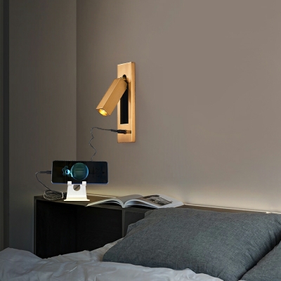Modern Minimalist Aluminum Wall Spotlight with Warm Light for Bedroom