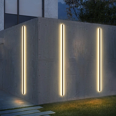 Modern Minimalist Strip LED Waterproof Wall Light for Bathroom and Garden