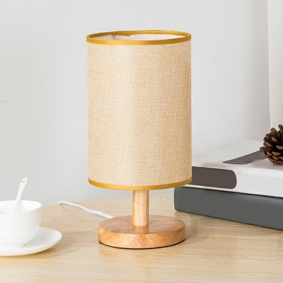 Modern Simple Fabric Cylindrical Table Lamp for Bedroom Decoration