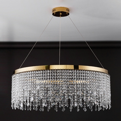Tassel Chandelier Lighting Fixtures Modern LED Round for Living Room