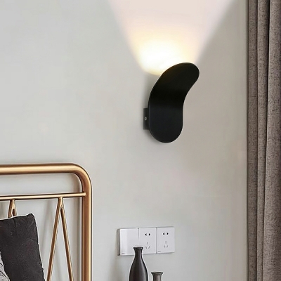 1 Light Minimalist Style Oval Shape Metal Wall Lighting Fixtures