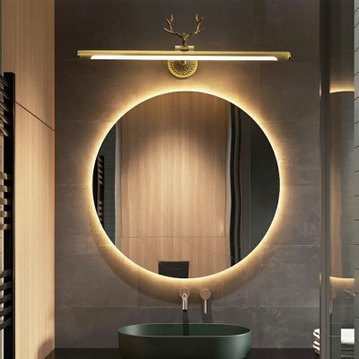 American Style Retro Copper Strip LED Sconce Wall Light for Bathroom