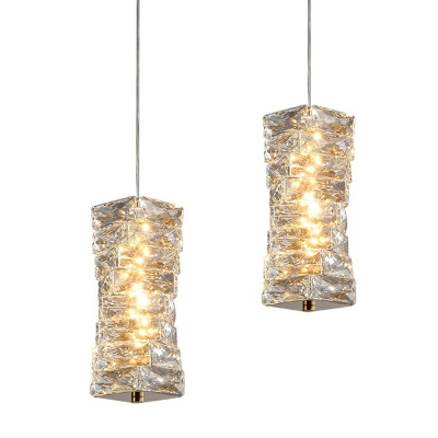 Crystal Ceiling Suspension Lamp Contemporary Elegant for Living Room