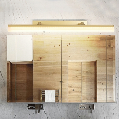 Modern Minimalist LED Retractable Vanity Lamp in Gold for Bathroom
