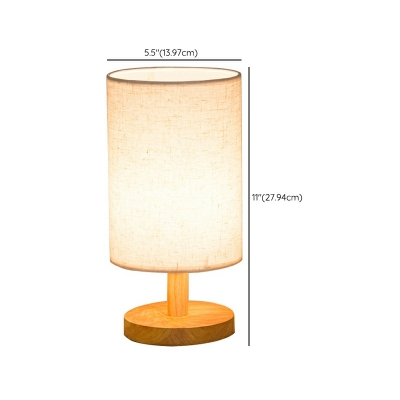 Modern Simple Fabric Cylindrical Table Lamp for Bedroom Decoration