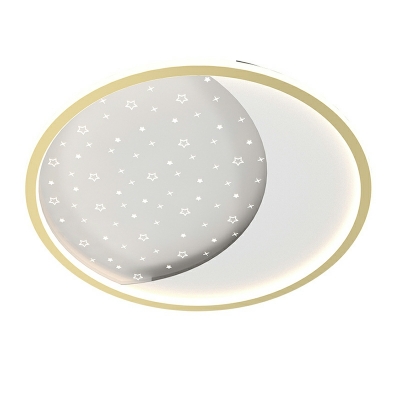 Round Minimalism Led Flush Mount Ceiling Fixture for Kid's Room